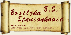 Bosiljka Stanivuković vizit kartica